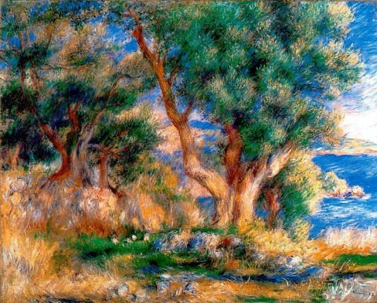 Landscape near Menton ,1883 - Pierre-Auguste Renoir painting on canvas